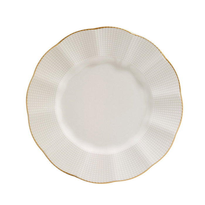 Hermia MLN24Y2694R520 Vajilla de Porcelana 24 Piezas Crema y Dorado Apta para Microondas